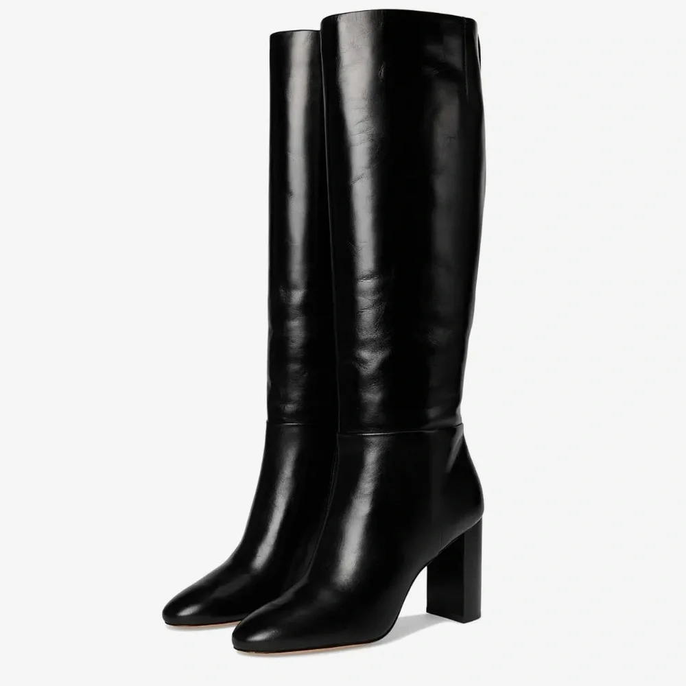 NWT NIB KATE SPADE NEW YORK Colby Tall Block Heeled Boots Black Size 6